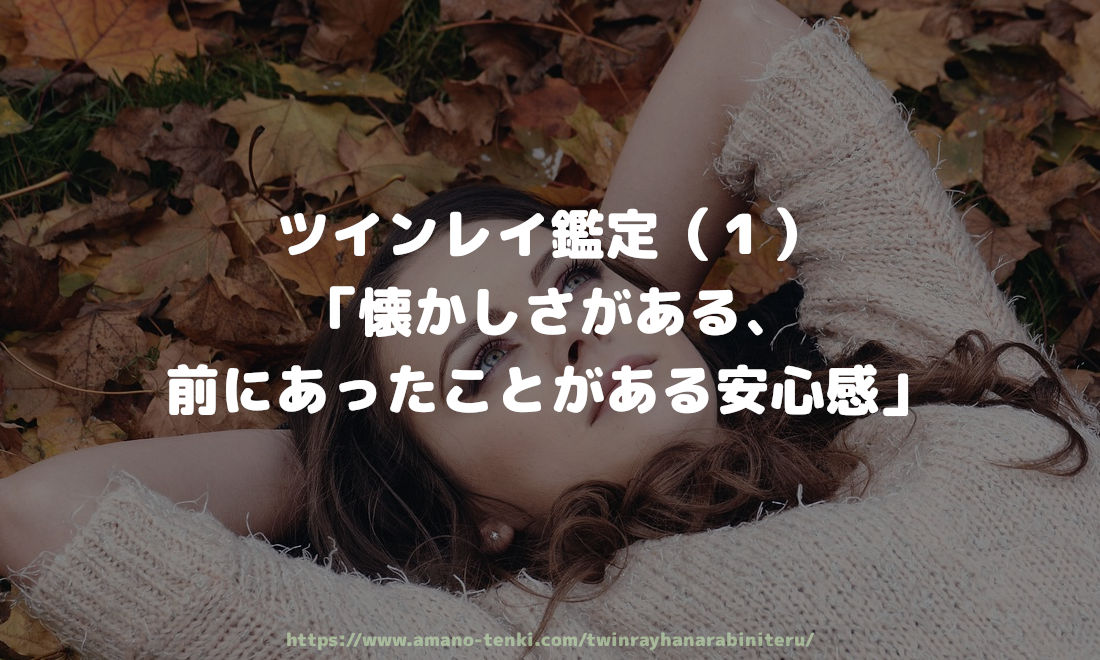 ツインレイ鑑定（１）「懐かしさがある、前にあったことがある安心感」