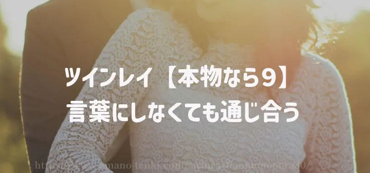 ツインレイ【本物なら９】言葉にしなくても通じ合う