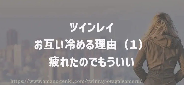 ツインレイ【お互い冷める理由（１）】疲れたのでもういい