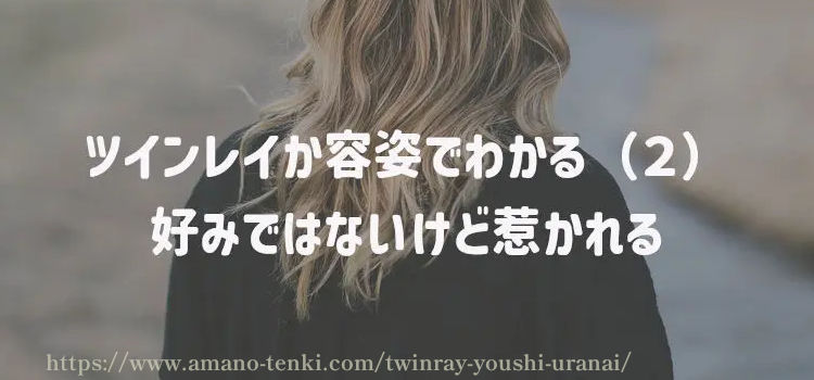 ツインレイか容姿でわかる（２）好みではないけど惹かれる