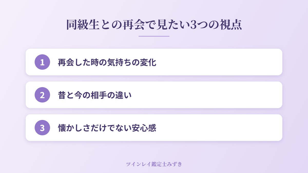 同級生との再会で見たい3つの視点