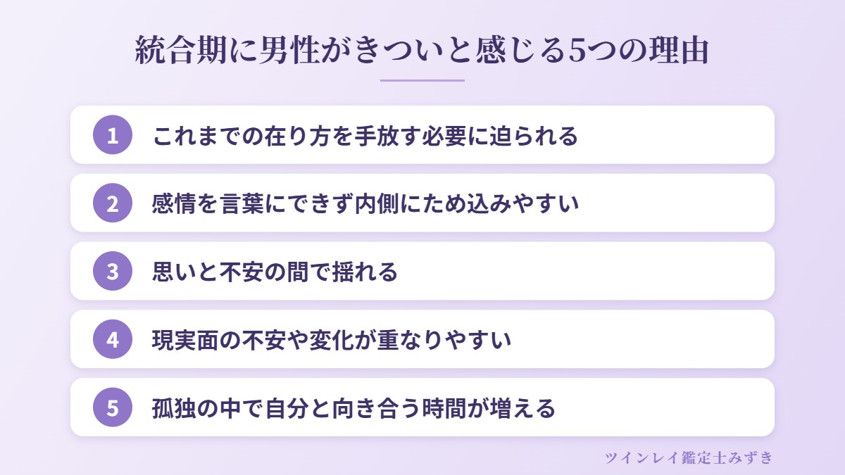 統合期にツインレイ男性がきついと感じる5つの理由