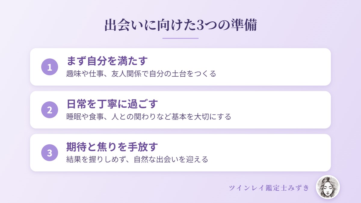 出会いに向けた3つの準備